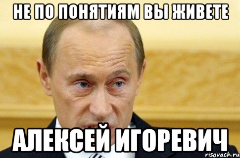 Не по понятиям вы живете Алексей Игоревич, Мем путин