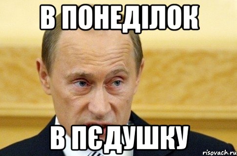 В ПОНЕДІЛОК В ПЄДУШКУ, Мем путин