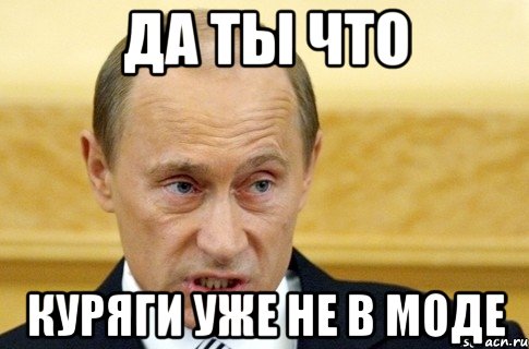 Да ты что Куряги уже не в моде, Мем путин