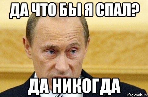 Да что бы я спал? да никогда, Мем путин