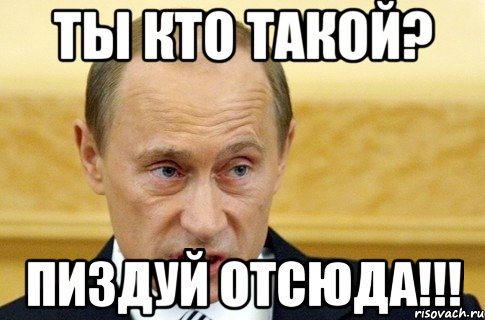 ты кто такой? пиздуй отсюда!!!, Мем путин