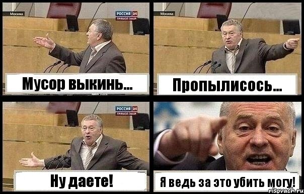 Мусор выкинь... Пропылисось... Ну даете! Я ведь за это убить могу!, Комикс с Жириновским