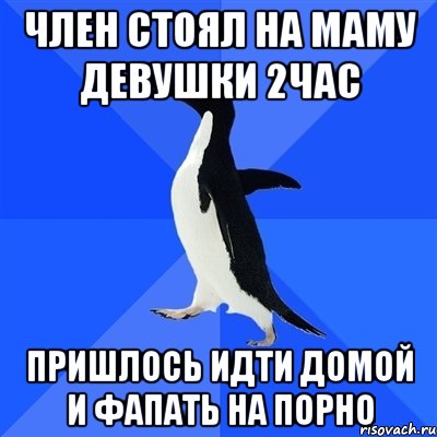 Член стоял на маму девушки 2час Пришлось идти домой и фапать на порно, Мем  Социально-неуклюжий пингвин