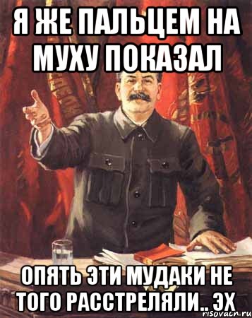 я же пальцем на муху показал опять эти мудаки не того расстреляли.. эх, Мем  сталин цветной