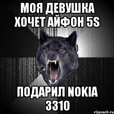 Моя девушка хочет айфон 5s подарил nokia 3310, Мем Сумасшедший волк