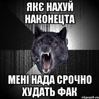 якє нахуй наконецта мені нада срочно худать фак, Мем Сумасшедший волк