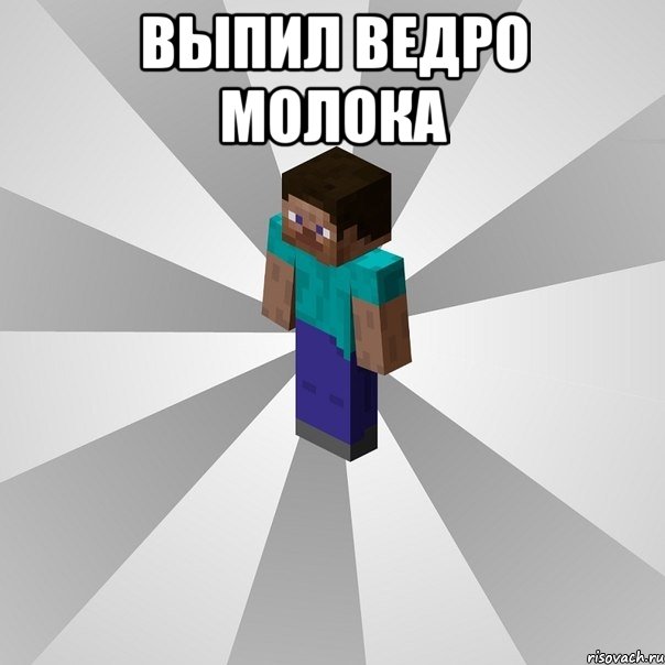 Выпил ВЕДРО молока , Мем Типичный игрок Minecraft