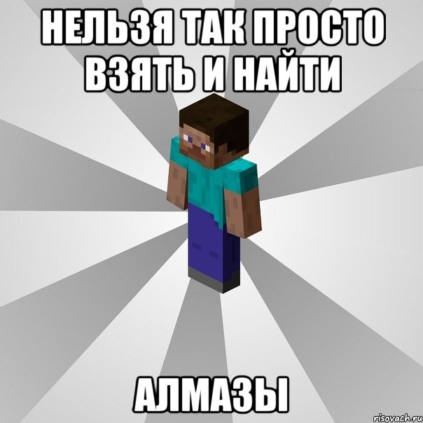 Нельзя так просто взять и найти Алмазы, Мем Типичный игрок Minecraft