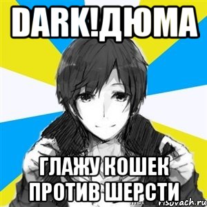 DARK!Дюма глажу кошек против шерсти, Мем типичный дюма