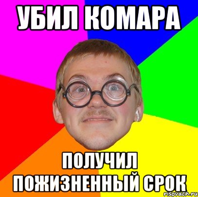 Убил комара получил пожизненный срок, Мем Типичный ботан