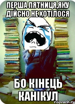 перша пятниця,яку дійсно не хотілося бо кінець канікул, Мем Типовий десятикласник