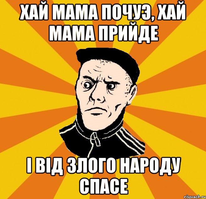 хай мама почуэ, хай мама прийде і від злого народу спасе, Мем Типовий Титушка