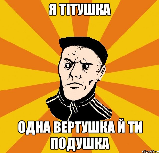 я тітушка одна вертушка й ти подушка, Мем Типовий Титушка