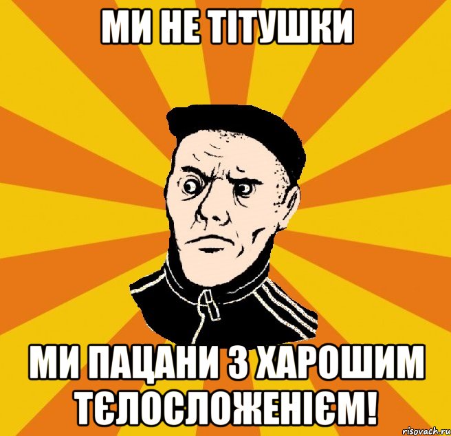 Ми не тітушки Ми пацани з харошим тєлосложенієм!, Мем Типовий Титушка