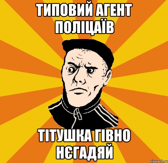 типовий агент поліцаїв тітушка гівно нєгадяй, Мем Типовий Титушка