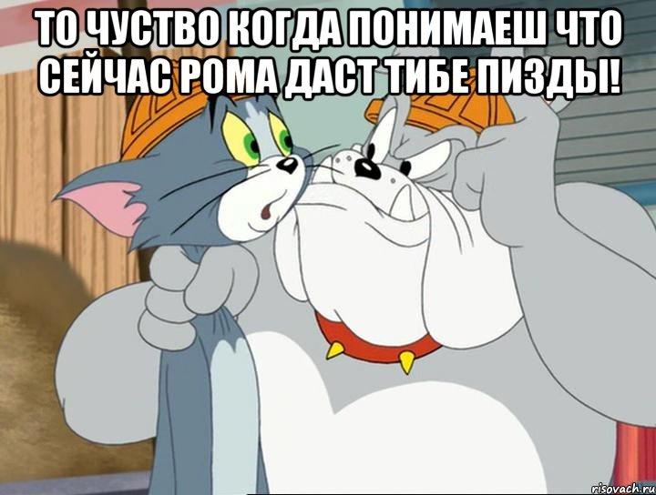 ТО ЧУСТВО КОГДА ПОНИМАЕШ ЧТО СЕЙЧАС РОМА ДАСТ ТИБЕ ПИЗДЫ! , Мем том и джерри