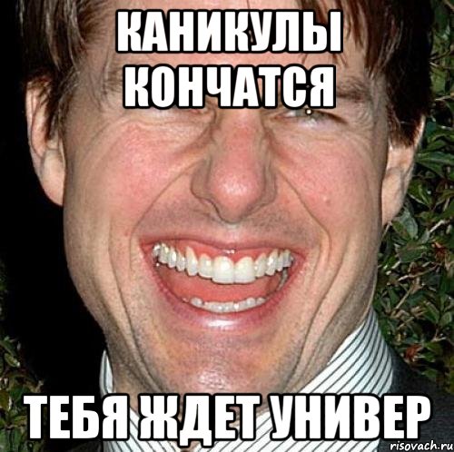 каникулы кончатся тебя ждет универ, Мем Том Круз