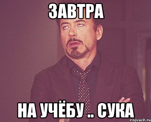 Завтра на учёбу .. сука, Мем твое выражение лица