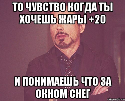 то чувство когда ты хочешь жары +20 и понимаешь что за окном снег, Мем твое выражение лица