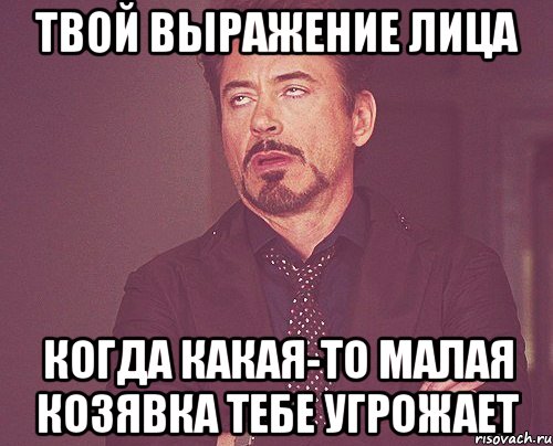 Твой выражение лица когда какая-то малая козявка тебе угрожает, Мем твое выражение лица