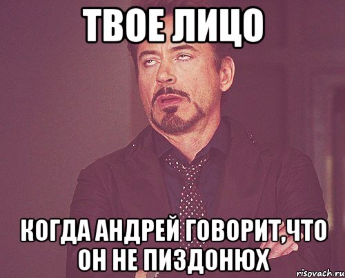 ТВОЕ ЛИЦО КОГДА АНДРЕЙ ГОВОРИТ,ЧТО ОН НЕ ПИЗДОНЮХ, Мем твое выражение лица