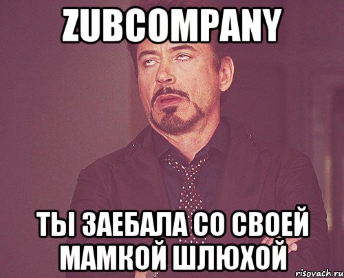 Zubcompany ты заебала со своей мамкой шлюхой, Мем твое выражение лица