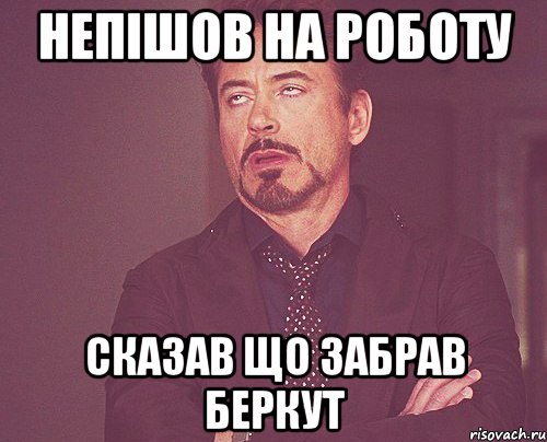 Непішов на роботу сказав що забрав беркут, Мем твое выражение лица