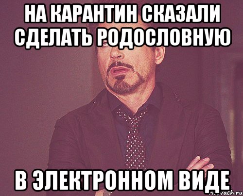 На карантин сказали сделать родословную в электронном виде, Мем твое выражение лица