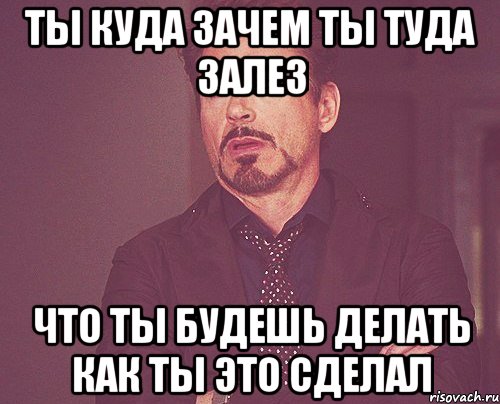 ты куда зачем ты туда залез что ты будешь делать как ты это сделал, Мем твое выражение лица