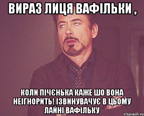 Вираз лиця вафільки , коли пічєнька каже шо вона неігнорить! Ізвинувачує в цьому лайні вафільку, Мем твое выражение лица