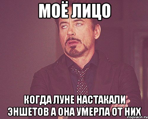 моё лицо когда луне настакали эншетов а она умерла от них, Мем твое выражение лица