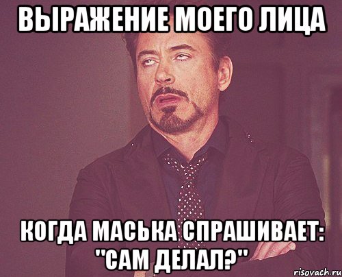 выражение моего лица когда Маська спрашивает: "Сам делал?", Мем твое выражение лица