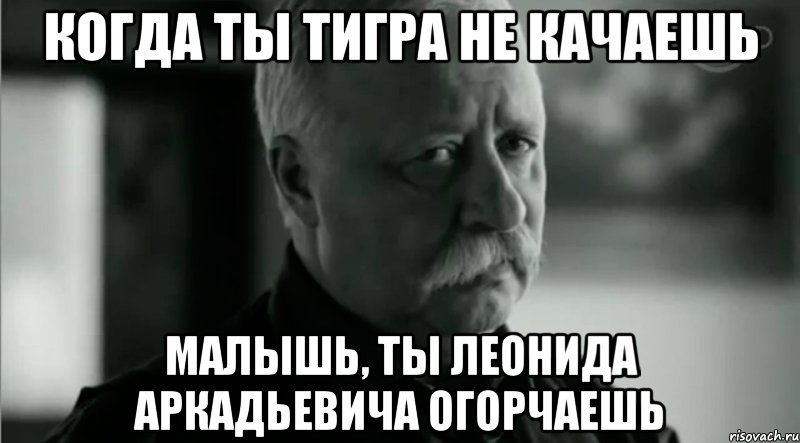 Когда ты тигра не качаешь Малышь, ты Леонида Аркадьевича огорчаешь, Мем Не расстраивай Леонида Аркадьевича