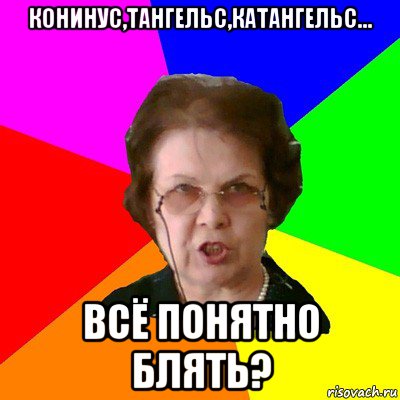 Конинус,тангельс,катангельс... Всё понятно блять?, Мем Типичная училка