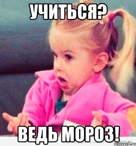 Учиться? Ведь мороз!, Мем  Ты говоришь (девочка возмущается)