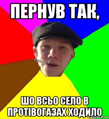 Пернув так, шо всьо село в протівогазах ходило, Мем умный гопник