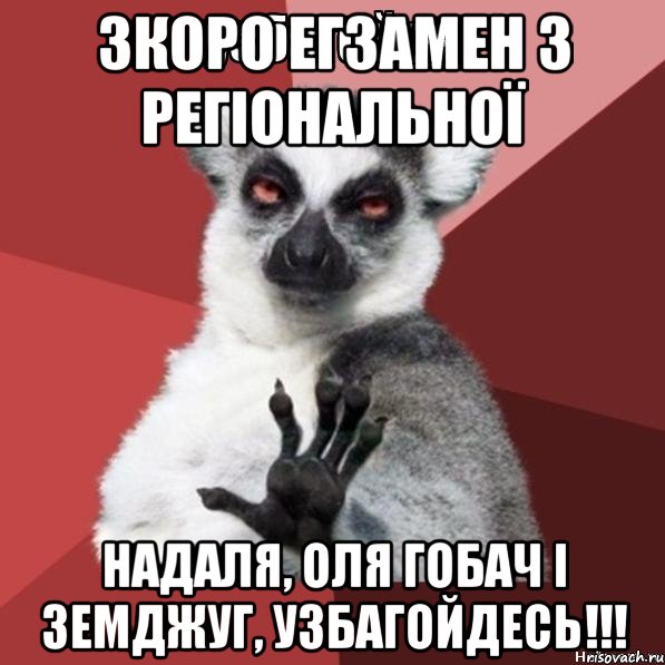 Зкоро егзамен з регіональної Надаля, Оля Гобач і Земджуг, УЗБАГОЙДЕСЬ!!!, Мем Узбагойзя