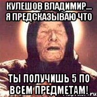 Кулешов Владимир... Я предсказываю что ты получишь 5 по всем предметам!, Мем Ванга (цвет)