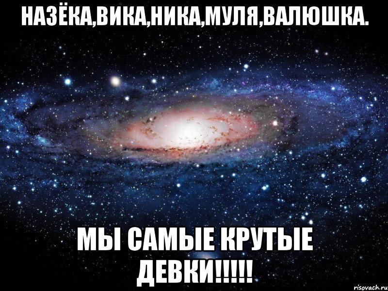 НАЗЁКА,ВИКА,НИКА,МУЛЯ,ВАЛЮШКА. МЫ САМЫЕ КРУТЫЕ ДЕВКИ!!!!!, Мем Вселенная