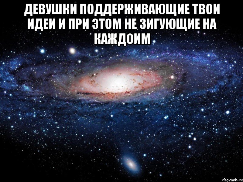 ДЕВУШКИ ПОДДЕРЖИВАЮЩИЕ ТВОИ ИДЕИ И ПРИ ЭТОМ НЕ ЗИГУЮЩИЕ НА КАЖДОИМ , Мем Вселенная