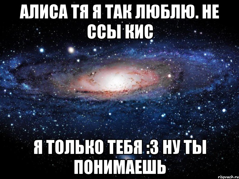 Алиса тя я так люблю. Не ссы кис я только тебя :3 ну ты понимаешь, Мем Вселенная