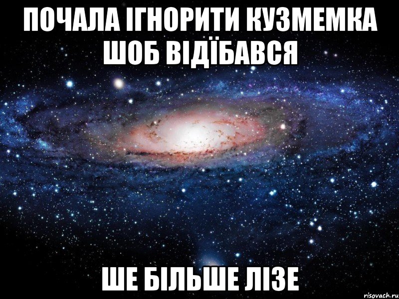 Почала ігнорити кузмемка шоб відїбався ше більше лізе, Мем Вселенная