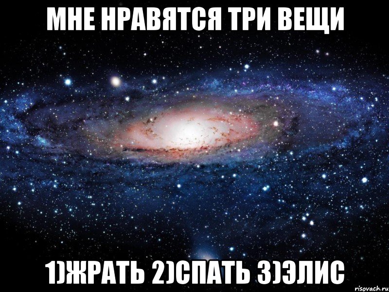 МНЕ НРАВЯТСЯ ТРИ ВЕЩИ 1)ЖРАТЬ 2)СПАТЬ 3)ЭЛИС, Мем Вселенная