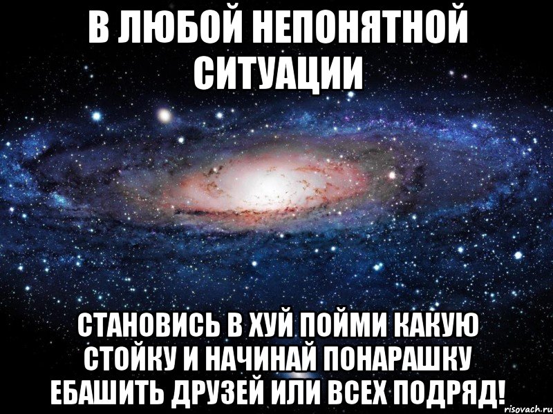 В любой непонятной ситуации Становись в хуй пойми какую стойку и начинай понарашку ебашить друзей или всех подряд!, Мем Вселенная