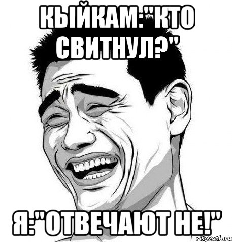 Кыйкам:"Кто свитнул?" Я:"Отвечают не!", Мем Яо Мин