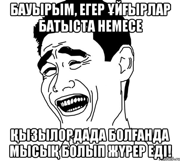 бауырым, егер ұйғырлар батыста немесе қызылордада болғанда мысық болып жүрер еді!, Мем Яо минг