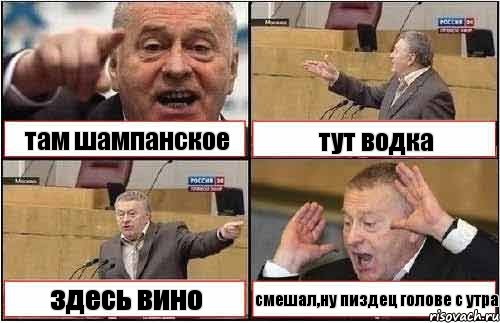 там шампанское тут водка здесь вино смешал,ну пиздец голове с утра, Комикс жиреновский