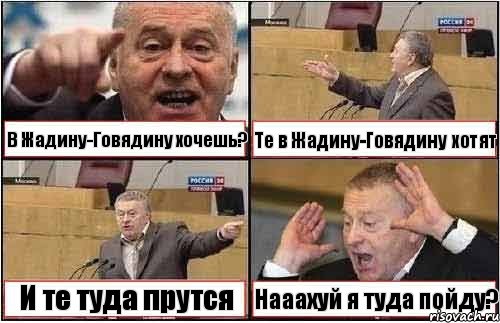 В Жадину-Говядину хочешь? Те в Жадину-Говядину хотят И те туда прутся Нааахуй я туда пойду?, Комикс жиреновский