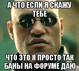 А ЧТО ЕСЛИ Я СКАЖУ ТЕБЕ ЧТО ЭТО Я ПРОСТО ТАК БАНЫ НА ФОРУМЕ ДАЮ, Мем  а что если я скажу тебе