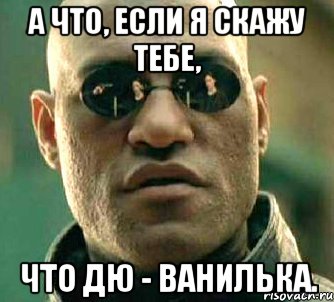 а что, если я скажу тебе, что Дю - ванилька., Мем  а что если я скажу тебе